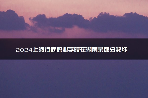 2024上海行健职业学院在湖南录取分数线 各专业分数及位次