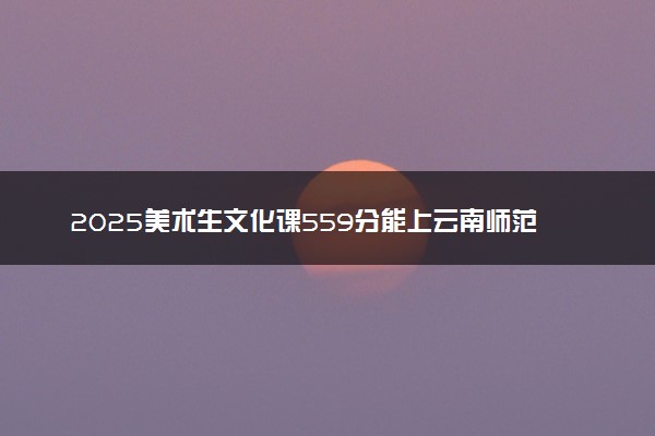2025美术生文化课559分能上云南师范大学吗