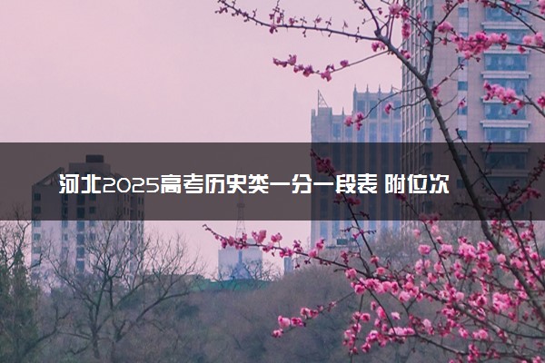 河北2025高考历史类一分一段表 附位次排名对应大学