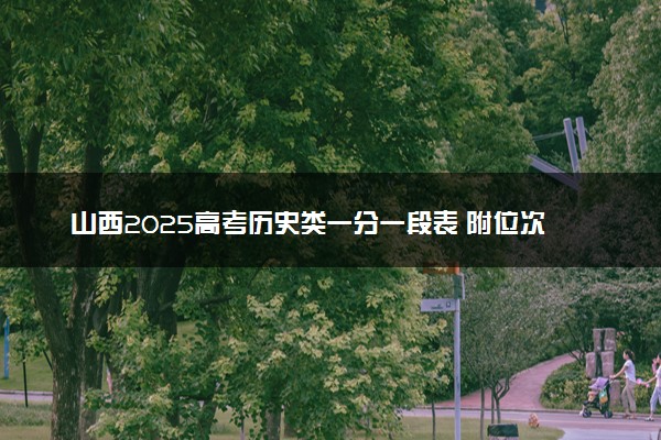 山西2025高考历史类一分一段表 附位次排名对应大学