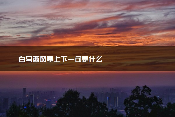 白马西风塞上下一句是什么