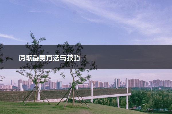 诗歌鉴赏方法与技巧