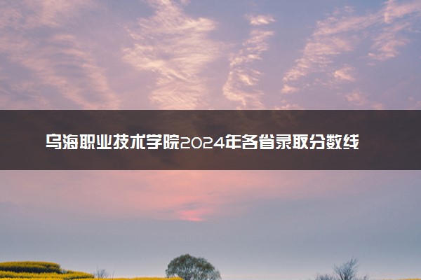 乌海职业技术学院2024年各省录取分数线 多少分能考上