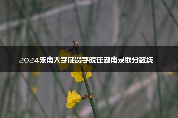 2024东南大学成贤学院在湖南录取分数线 各专业分数及位次