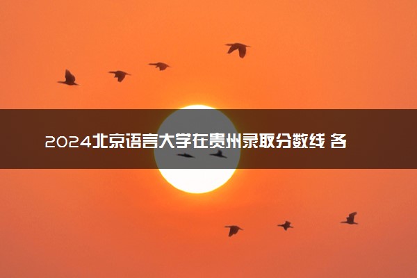 2024北京语言大学在贵州录取分数线 各专业分数及位次