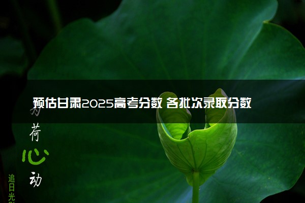 预估甘肃2025高考分数 各批次录取分数线预测多少分
