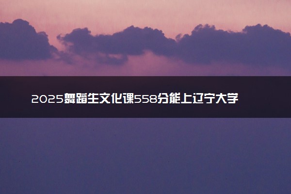 2025舞蹈生文化课558分能上辽宁大学吗