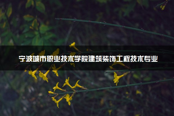 宁波城市职业技术学院建筑装饰工程技术专业怎么样 录取分数线多少