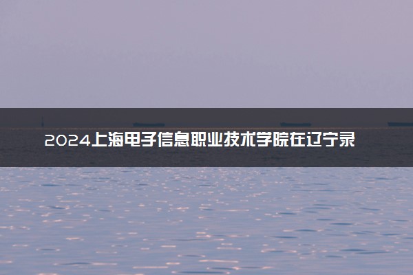 2024上海电子信息职业技术学院在辽宁录取分数线 各专业分数及位次