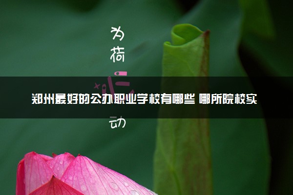 郑州最好的公办职业学校有哪些 哪所院校实力强