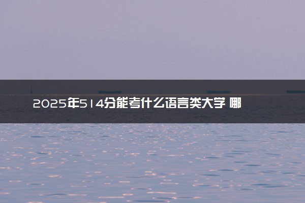 2025年514分能考什么语言类大学 哪些大学值得报