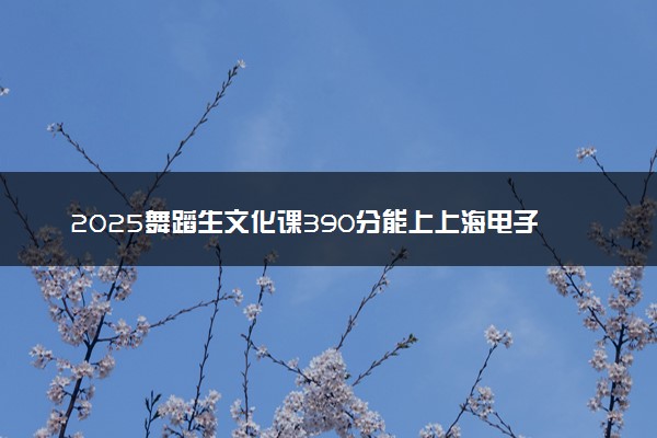 2025舞蹈生文化课390分能上上海电子信息职业技术学院吗