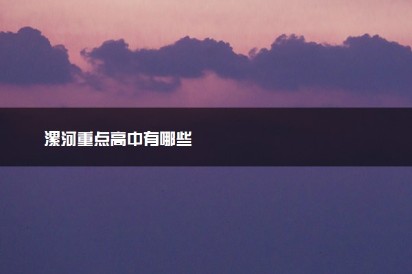 漯河重点高中有哪些