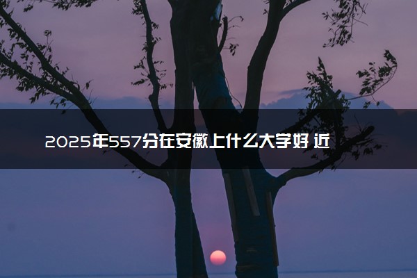 2025年557分在安徽上什么大学好 近三年录取分数线是多少