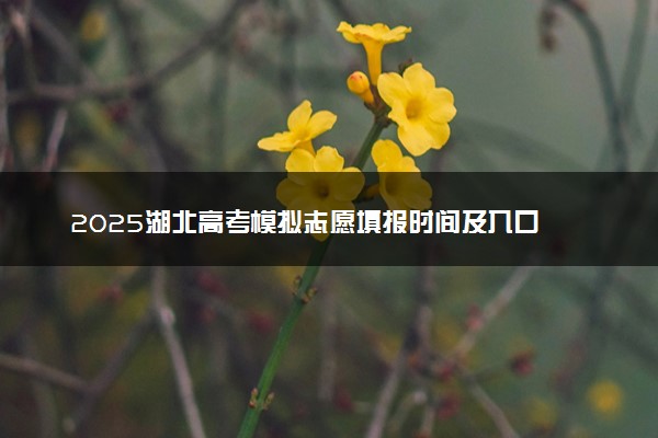 2025湖北高考模拟志愿填报时间及入口 附志愿样表及流程
