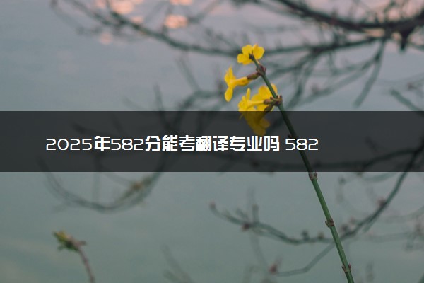 2025年582分能考翻译专业吗 582分翻译专业大学推荐