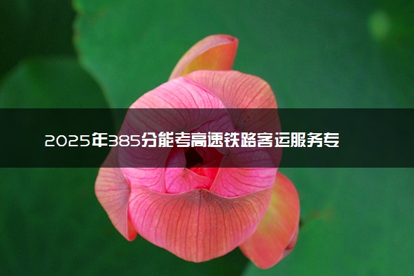 2025年385分能考高速铁路客运服务专业吗 385分高速铁路客运服务专业大学推荐