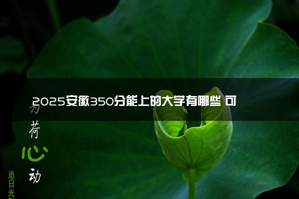 2025安徽350分能上的大学有哪些 可以报考院校名单