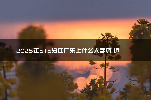 2025年515分在广东上什么大学好 近三年录取分数线是多少