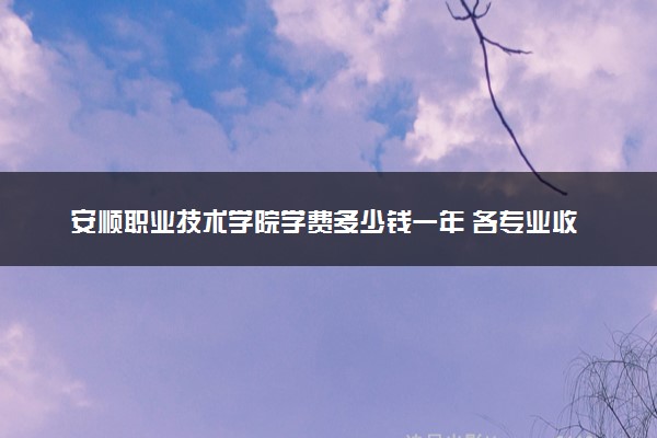 安顺职业技术学院学费多少钱一年 各专业收费标准（2025年参考）