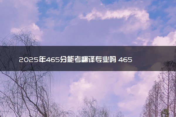 2025年465分能考翻译专业吗 465分翻译专业大学推荐