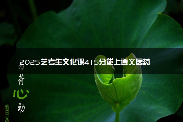 2025艺考生文化课415分能上遵义医药高等专科学校吗