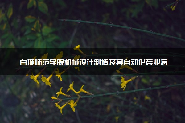 白城师范学院机械设计制造及其自动化专业怎么样 录取分数线多少