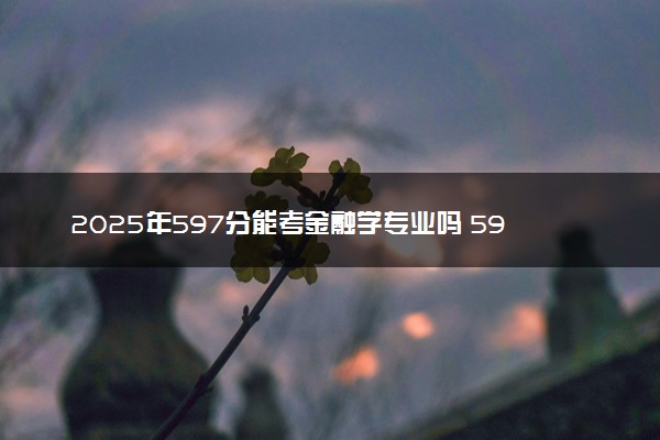 2025年597分能考金融学专业吗 597分金融学专业大学推荐