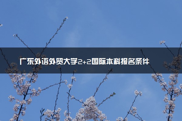 广东外语外贸大学2+2国际本科报名条件 怎么申请