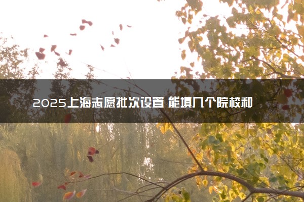 2025上海志愿批次设置 能填几个院校和专业