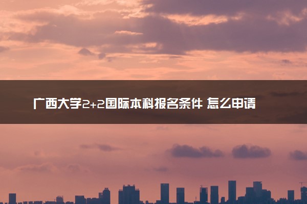 广西大学2+2国际本科报名条件 怎么申请