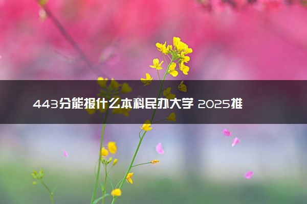 443分能报什么本科民办大学 2025推荐院校