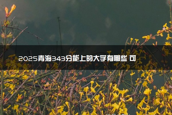 2025青海343分能上的大学有哪些 可以报考院校名单