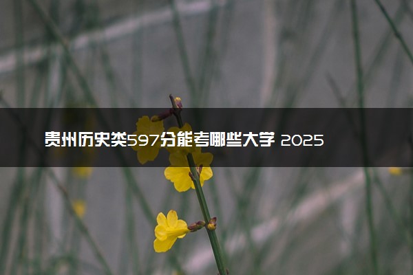 贵州历史类597分能考哪些大学 2025考生稳上的大学名单