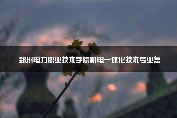 郑州电力职业技术学院机电一体化技术专业怎么样 录取分数线多少