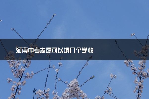 河南中考志愿可以填几个学校