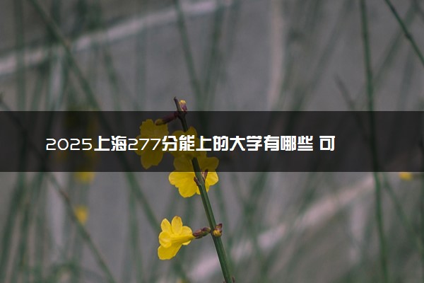 2025上海277分能上的大学有哪些 可以报考院校名单