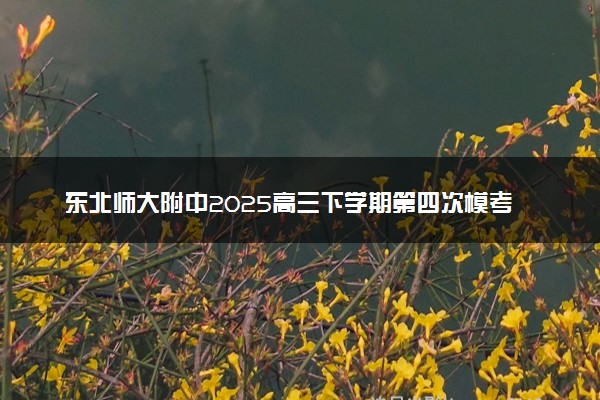 东北师大附中2025高三下学期第四次模考试题及答案汇总