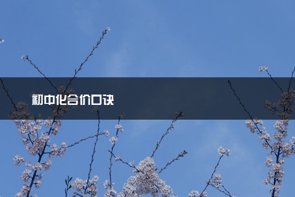 初中化合价口诀