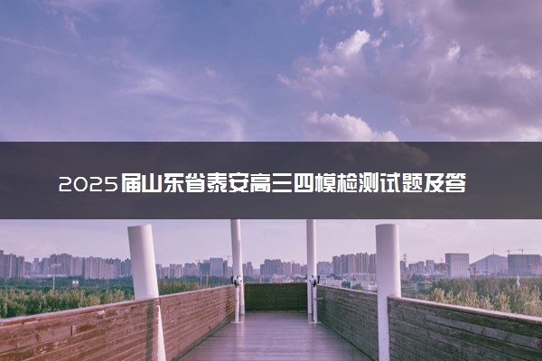 2025届山东省泰安高三四模检测试题及答案汇总