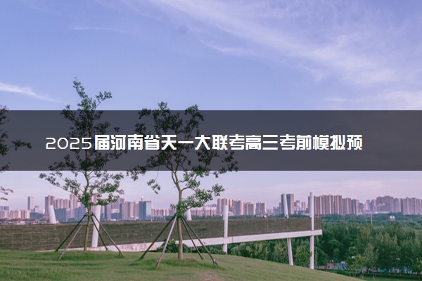 2025届河南省天一大联考高三考前模拟预测试题及答案汇总