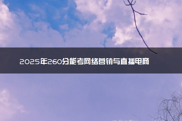 2025年260分能考网络营销与直播电商专业吗 260分网络营销与直播电商专业大学推荐