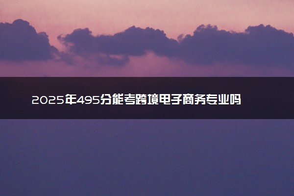 2025年495分能考跨境电子商务专业吗 495分跨境电子商务专业大学推荐