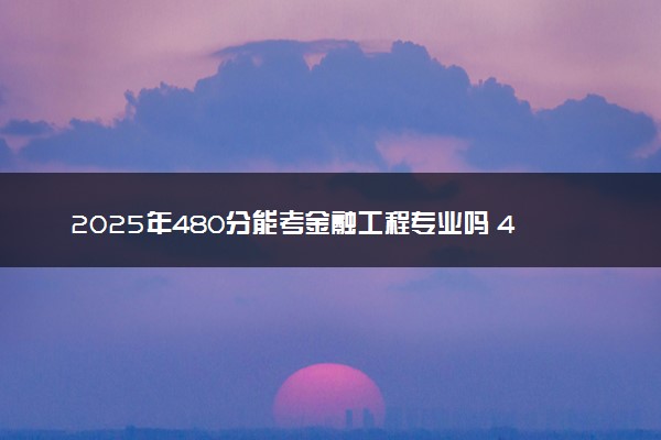 2025年480分能考金融工程专业吗 480分金融工程专业大学推荐