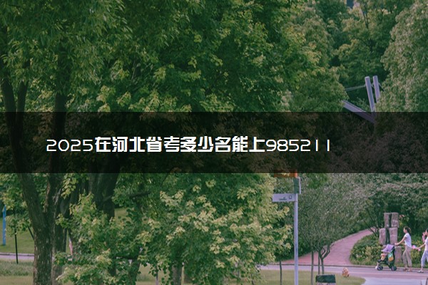 2025在河北省考多少名能上985211 最低多少分录取