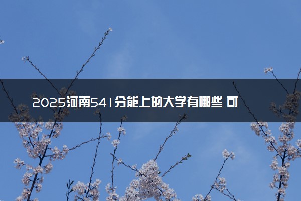2025河南541分能上的大学有哪些 可以报考院校名单