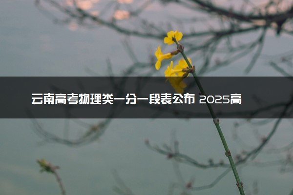 云南高考物理类一分一段表公布 2025高考成绩位次排名查询