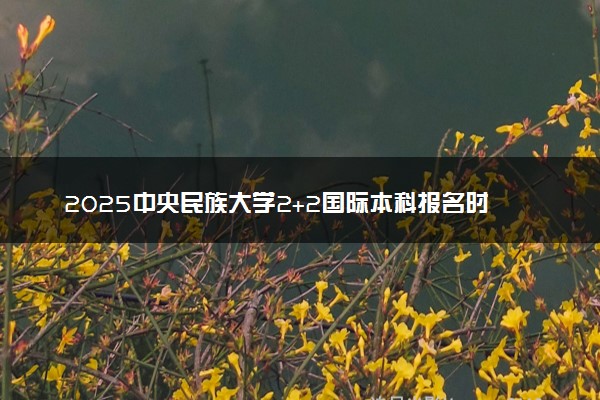 2025中央民族大学2+2国际本科报名时间及入口 官方网站