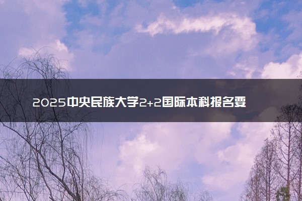 2025中央民族大学2+2国际本科报名要求 流程步骤