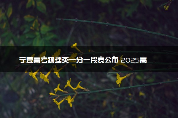 宁夏高考物理类一分一段表公布 2025高考成绩位次排名查询